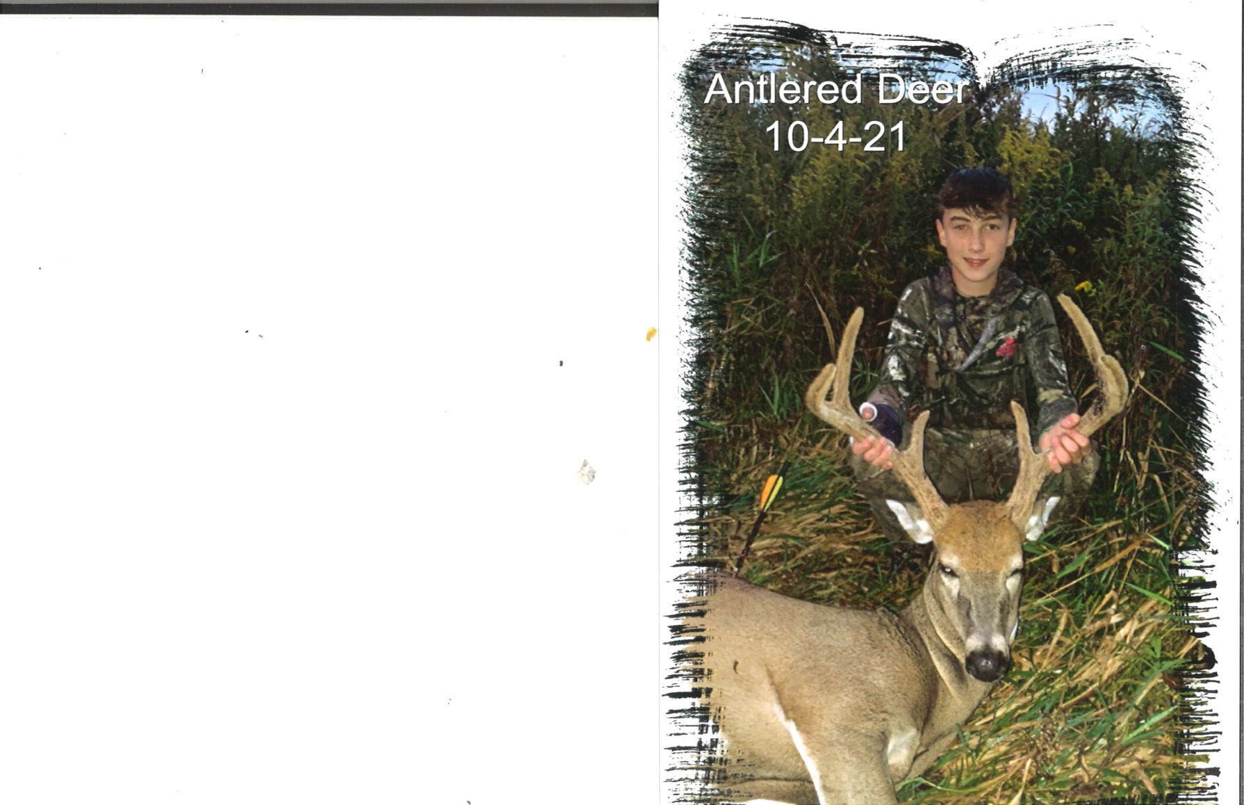 Rare female antlered doe